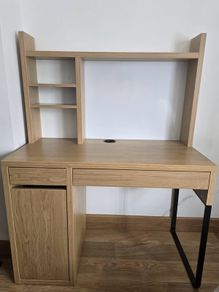 Ikea Micke Desk with storage hutch OAK