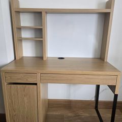 Ikea Micke Desk with storage hutch OAK