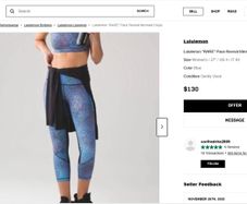 LULULEMON RARE Pace Revival Mermaid Crops Sz 6US (Fit 8-10UK) - Rrp 130 (New)