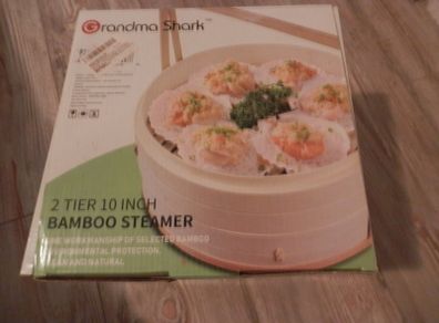 NEW Bamboo Steamer, with Liners & Chopsticks 22 euro