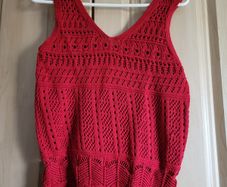 F&F Red crochet summer shirt blouse S NEW