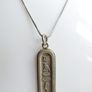 Vintage 925 Sterling Silver Egyptian Cartouche Design Charm pendant Hallmarked, and chain L 16" - 14,83g Image 4