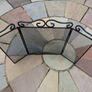 3 Panel Folding Fireplace Screen / Fire Guard - Black Metal Mesh Image 2