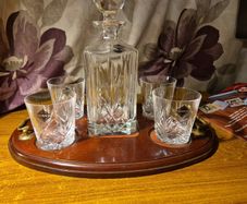Vintage Sterling Crystal Glasses & Decanter Set with Tray Crystal Vintage Yugoslavia