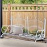 Garden Outdoor Solid Metal 2-Seater Swing Chair Hanging Hammock Garden Furniture Balcony White - 118Lx 58W x 57H cm (FREE POSTAGE) Image 6
