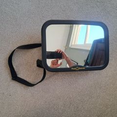 Baby Car Mirror for Back Seat - Shatterproof Car Rear View Mirror w/360 Rotation, Adjustable Straps & Strong Mount