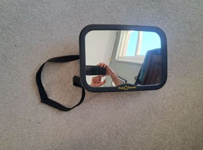 Baby Car Mirror for Back Seat - Shatterproof Car Rear View Mirror w/360 Rotation, Adjustable Straps & Strong Mount