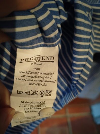 Man's plus size Pre End Blue and white stripe shirt.