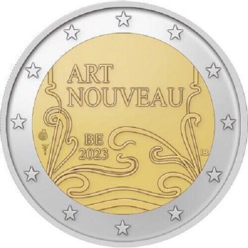 Belgium 2 Euro Commemorative Coin 2023 - Art Nouveau.BU. Coincard.
