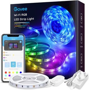 Alexa LED Strip Lights 5 Metre, Govee Smart WiFi Wireless APP Controlled, Music Sync Lighting Strip for Home Kitchen TV Party, Works with Amazon Alexa, Google Assistant (Don't Support 5G WiFi) [Energy Class A++]