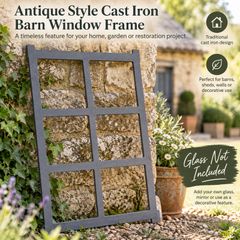 Antique Style Cast Iron Barn Window Frame