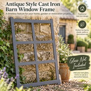 Antique Style Cast Iron Barn Window Frame
