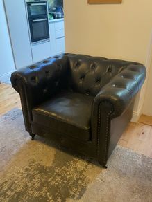 Chesterfield style leather armchair