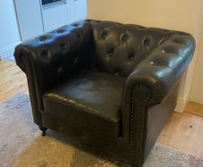 Chesterfield style leather armchair