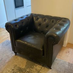 Chesterfield style leather armchair