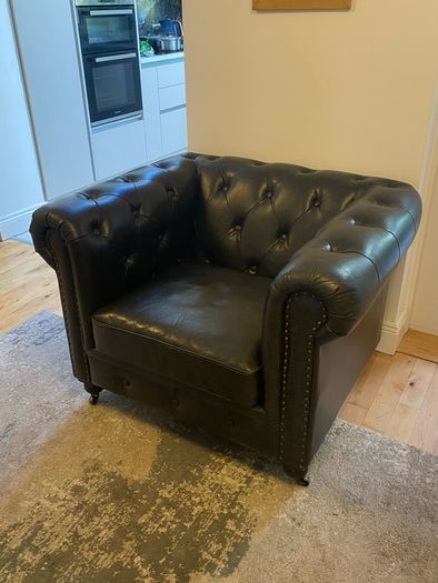 Chesterfield style leather armchair