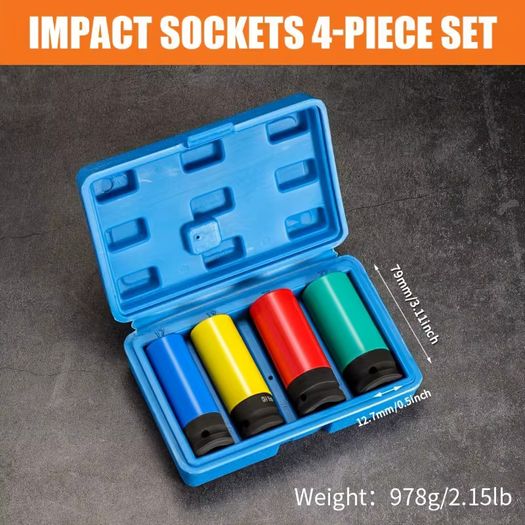 Drive Wheel Protector Impact Socket Impact Sleeve Set Durable Plastic Sleeves 17mm 19mm 21mm and 22mm