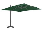 Cantilever Umbrella with Aluminium Pole 400x300 cm Green