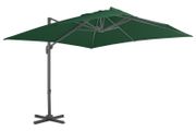 Cantilever Umbrella with Aluminium Pole 400x300 cm Green