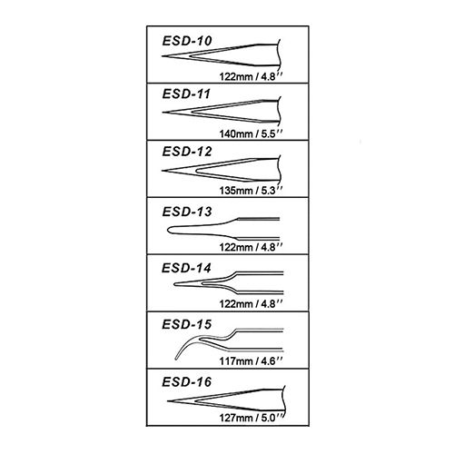 ESD Safe Anti-Static Stainless Steel Tweezers Electronic Repair Precision Tools Set