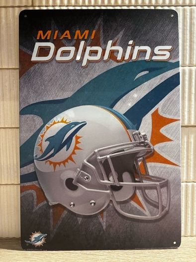 Miami Dolphins Tin Metal Sign