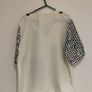 Vintage Abstract Print Blouse Cream & Black Graphic Top 80s/90s Style Image 2
