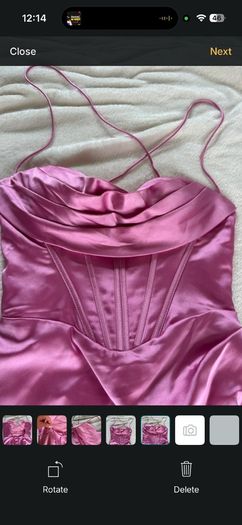 Pink Corset Gown Cally High Slit