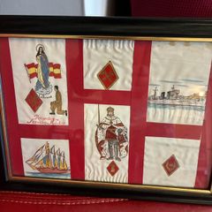 Original  Handcrafted Spanish Military Linen Art