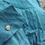 Teal Crinkled Long-Sleeved with High Funnel Neck Maxi Dress Image 2