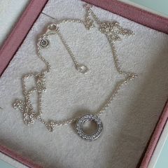 Pandora logo pave circle necklace size ajustable