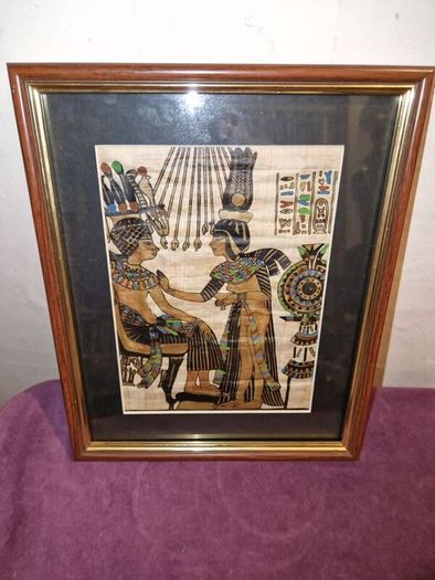 Hand painted Egyptian papyrus painting
