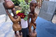 Vintage hand and carved wooden sculptures