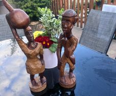 Vintage hand and carved wooden sculptures