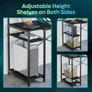 140 CM Computer Desk with Power Outlets & LED Lights with Monitor Shelf Gaming Desk with Shelves Writing Desk with Storage Office Desk &Workstation for Home Office Bedroom Image 3
