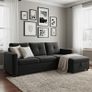 Black velvet Corner Sofa Bed Storage, 215cm Image 3