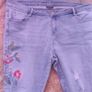 Yessica light blue embroidered ripped skinny jeans size UK18 EU46 Postage included Image 6