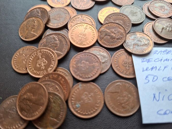 Great Britain. Elizabeth II. 50 coins x1/2p (1971-1982) Nice Condition!