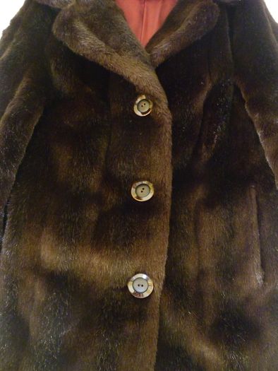 Faux Fur Jacket Coat Medium-Switzers Dublin- Excellent Condition Darkest Brown. LADIES. Beautiful quality.