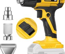 Cordless Heat Gun for Dewalt 20V Battery, Dual Temperature Settings 300 C and 550 C Fast Heating Hot Air Gun with 3 Nozzles for Shrink Tubing, Vinyl Wrap, Crafting, Electronics (No Battery)