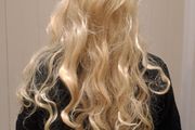 Long blond curly hair Wig