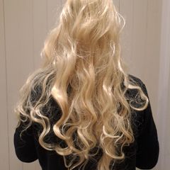 Long blond curly hair Wig