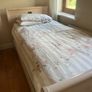 Beautiful cream single sleigh bed. Mattress included. Image 3