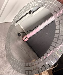 Silver sparkly mirror