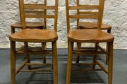 Set of 4 Vintage Elm Dining Chairs.