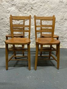 Set of 4 Vintage Elm Dining Chairs.
