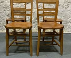 Set of 4 Vintage Elm Dining Chairs.