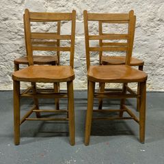 Set of 4 Vintage Elm Dining Chairs.