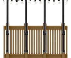 4 Pack String Lights Poles 60 Inch Lamp Pole, Light Bars for Outdoor Fairy Lights, Outdoor Light Poles with Mounting Clips and Hanging Base for Patio, Garden, Backyard, Deck, Fence