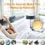 Alarm Clocks, Wake Up Light with Sunrise/Sunset Simulation Dual Alarms Bedside Night Lamp Snooze Function FM Radio 7 Natural Sound 11 Colorful Atmosphere Lamp Image 3