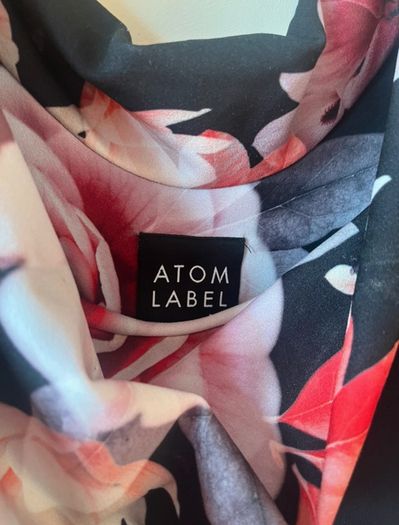 floral atom label midi dress
